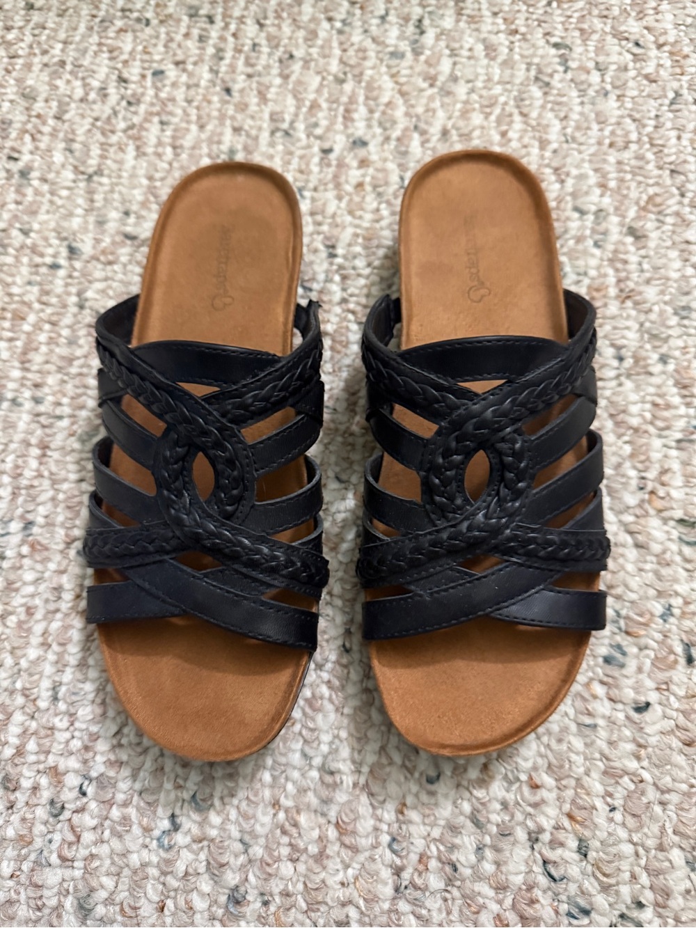 Baretraps Women’s Black Braided Slide Sandals